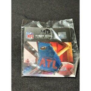 2019 NFL Super Bowl 53 LIII Lapel Pin Atlanta State Outline Pin Super Bowl New